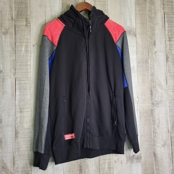 LI-NING Transit Hoodie. Red, Blue & Black. Men's Large. Cotton Blend. - Picture 1 of 15